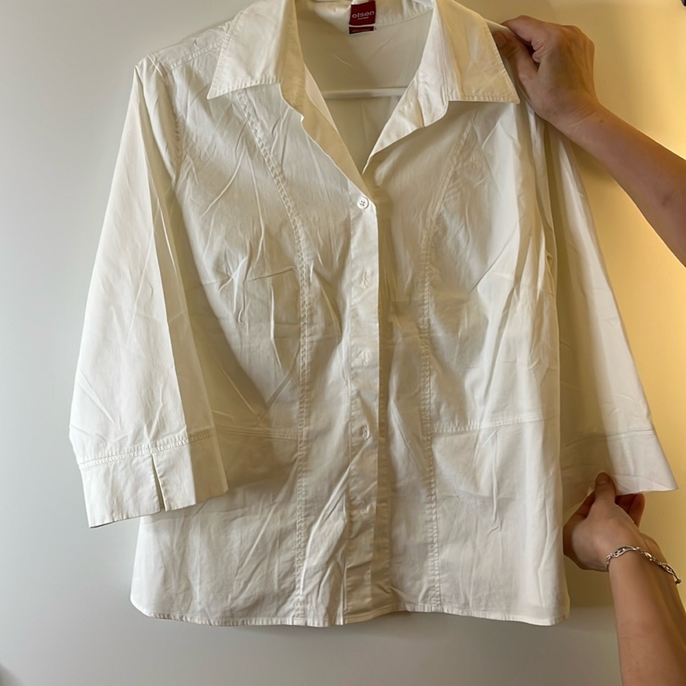 Olsen Cotton Fitted Blouse M